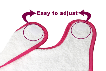 Bib white, pink border, size: 30x40 cm by Betz